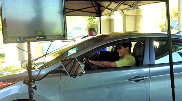 Students at Bishop Snyder simulate  texting and driving
