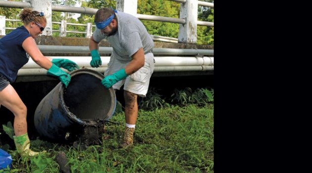 McCoys Creek  clean-up crew collects tons of trash