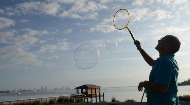 Bubbles of hope, prayers for Pierce