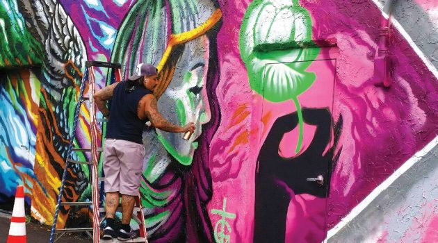 Murray Hill building provides  large canvas for local artist