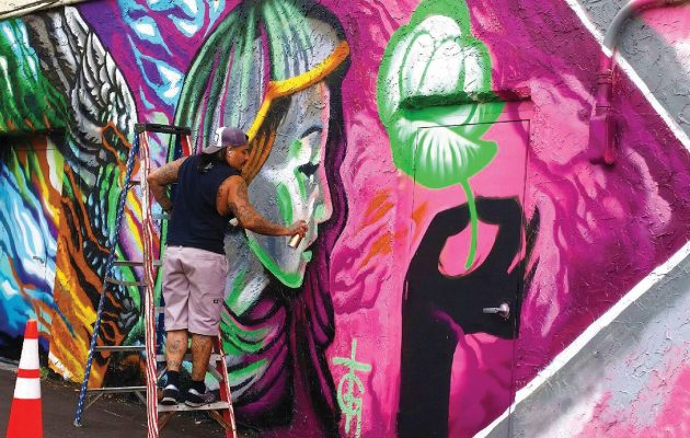 Murray Hill building provides  large canvas for local artist