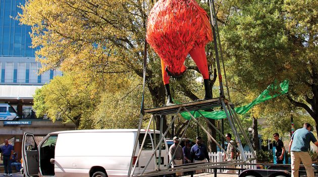 Plucky giant chicken finds new roost in Riverside