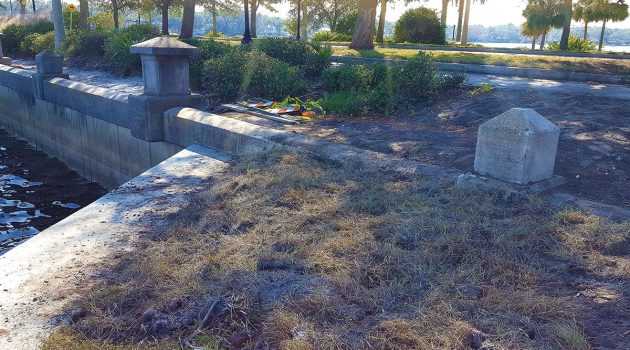 Irma creates hazard along park bulkhead