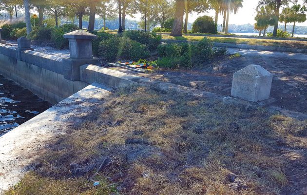 Irma creates hazard along park bulkhead
