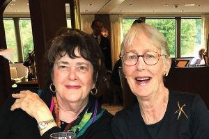 Blair Woolverton’s traveling companion is Cousin Louise Foster