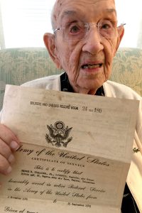 George Stallings with his discharge papers