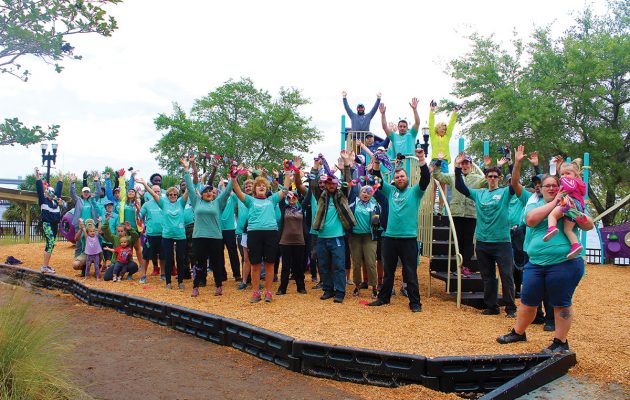 Despite wind and rain, volunteers build playground at Winston Family YMCA Despite wind and rain, volunteers build playground at Winston Family YMCA