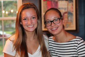 Caroline Cavendish at home with her French guest, Victoria Giesecke
