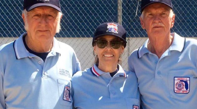 Female umpire leads on the diamond