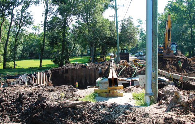 Herschel Street creek culvert replacement underway Herschel Street creek culvert replacement underway