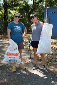 Sunny Gettinger and Rheiana Ertman picked up litter and other debris around the park.