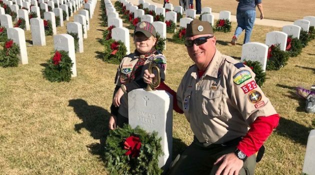 Boy Scout honors veterans, grandfather’s memory with wreaths