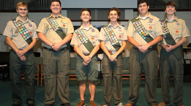 Boy Scouts welcome six new Eagles to the community