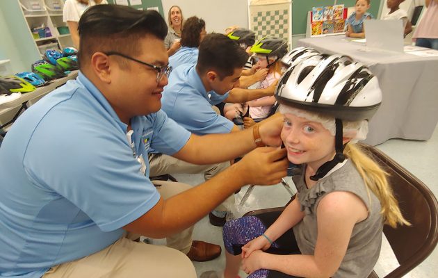 Free helmets ensure students can bike to school safely