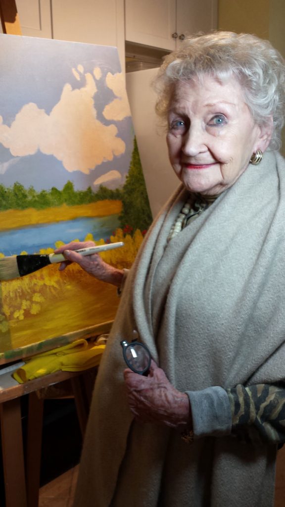 Maxine Kroll at her easel