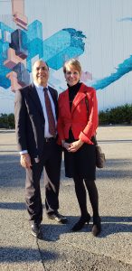 Beaver Street Fisheries Chief Financial Officer Jeff Edwards with Ann Carey Holt, Cultural Council board chair