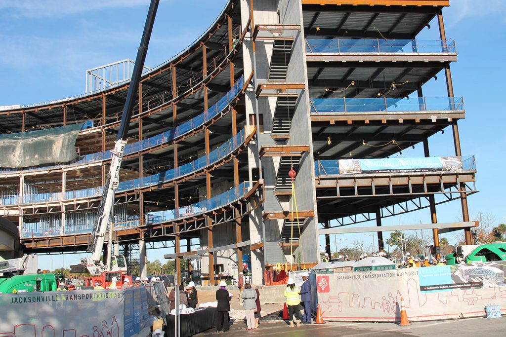 The Regional Transportation Center in LaVilla is expected to be completed in about a year.