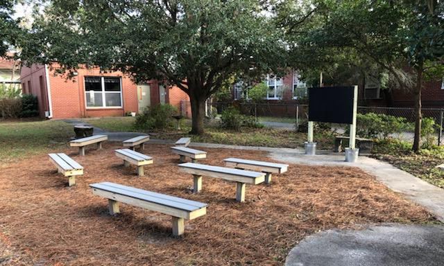 Outdoor classroom built by Boy Scout Troop 35