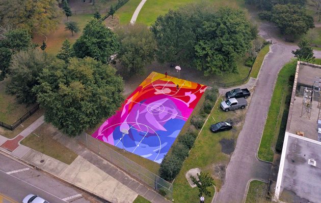 Court mural takes pickup basketball to another level Court mural takes pickup basketball to another level