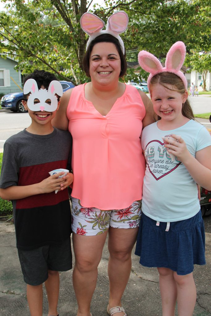 Austin, Sara and Madison Hadd, members of Holy Trinity Anglican Church, enjoy a beautiful Saturday morning at the Easter Eggstravaganza April 13.