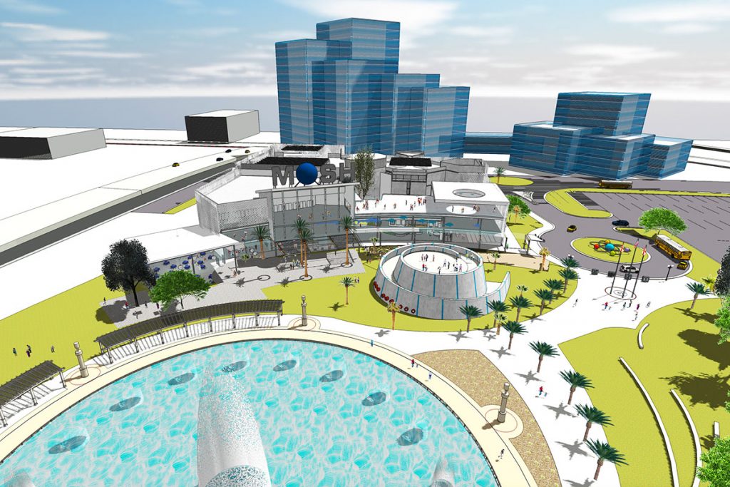 Rendering of the expansion plans for the Museum of Science and History (Courtesy of Gyroscope, Inc.)