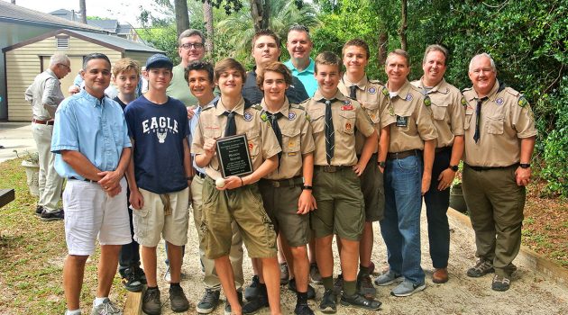 Eagle Scout learns new game in building bocce court