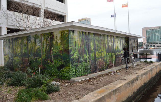 Mural brightens Southbank Riverwalk public restroom
