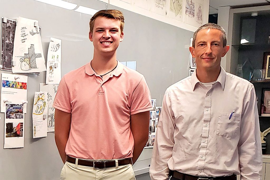 Jacob Brown, a Haskell summer intern, worked with Jacob Thurlow on the beautification project for LaVilla School of the Arts.