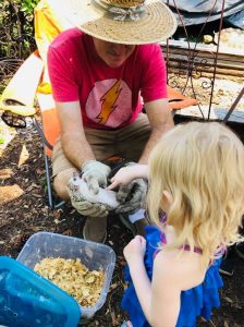 Mike Leonard shows Cinnamon Sugar, the hedgehog, to Meg O’Malley.