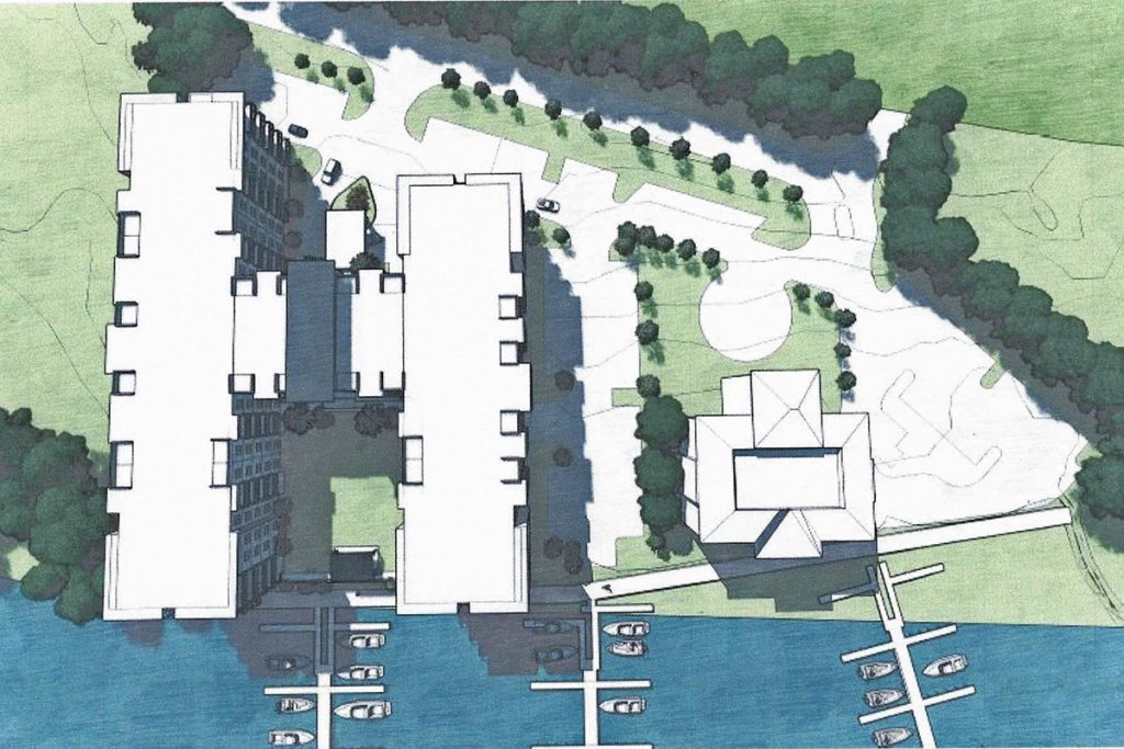 Conceptual rendering of potential multi-unit residential proposed for property on the Ortega River.