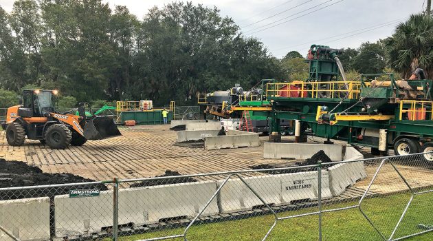 Dredging is in process on Millers Creek