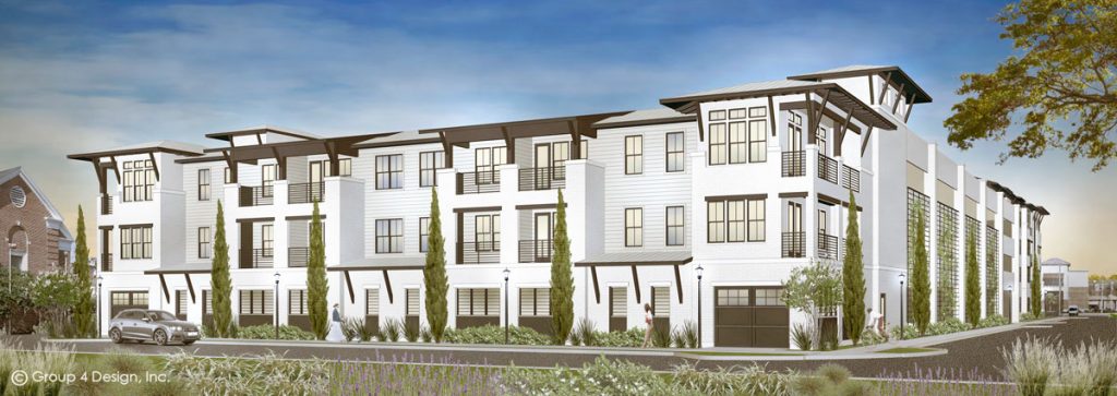 Rendering of Park Place at San Marco as seen from the corner of Mitchell Avenue and Mango Place