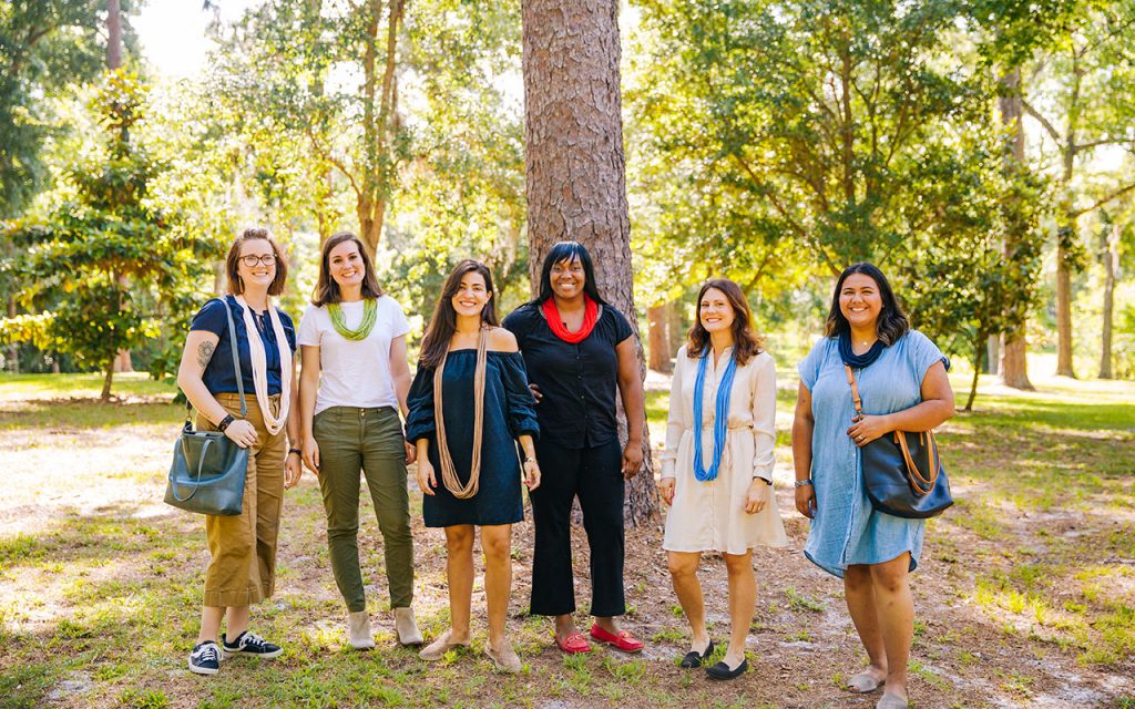 Women from Rethreaded model their wares