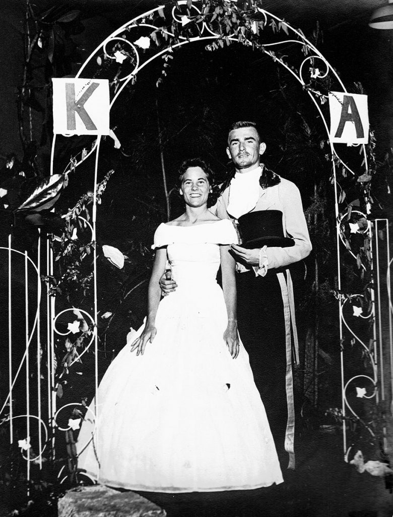 Kim Miller with his former wife, Babs Broome,  at a KA party at Florida State University
