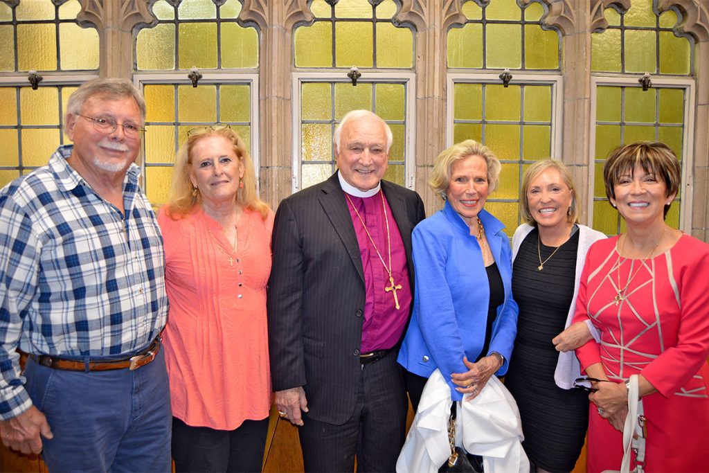 Mike and Susanne Swann with Bishop Frank Cerveny and Emmy Cerveny, Linda Crofton and Bonnie Sleiman