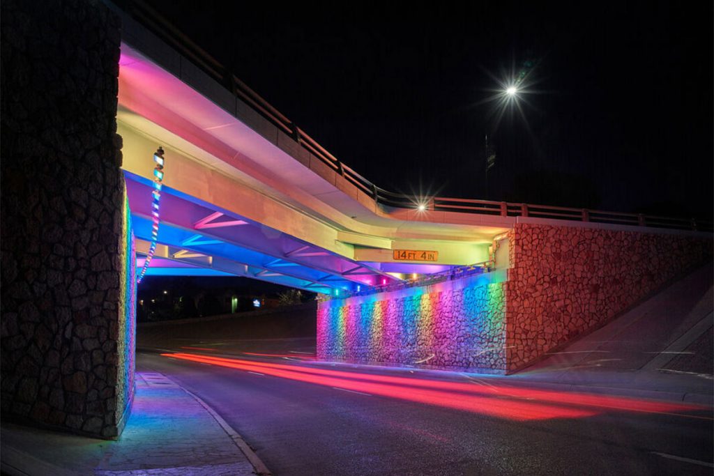 This underpass in El Paso was transformed with light displays.