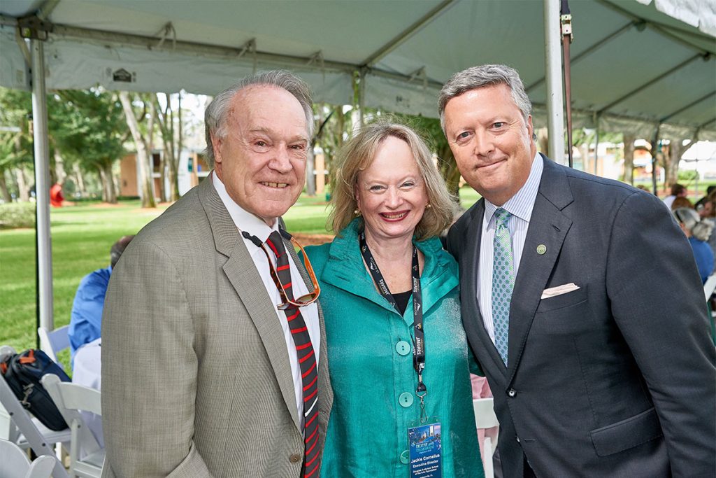 JU Event sponsor W.C. Gentry with Douglas Anderson Foundation Executive Director Jacqueline Cornelius and Jacksonville University President Tim Cost