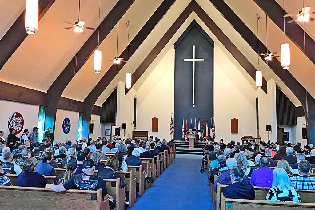 A standingroomonly crowd fills the Chapel of the High Speed pass during the museum’s ceremonial groundbreaking Jan. 18.