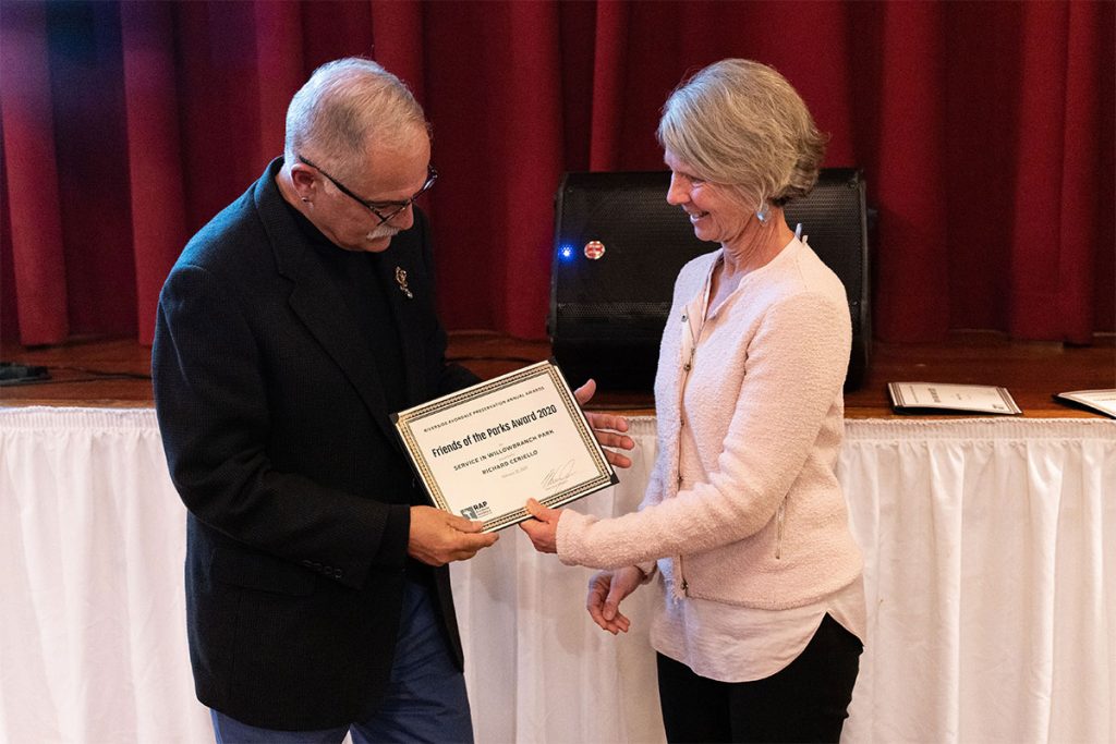 Service Award winner Richard Ceriello of The AIDS Memorial Project of Northeast Florida for service in Willowbranch Park. Photo courtesy of Norris Creation