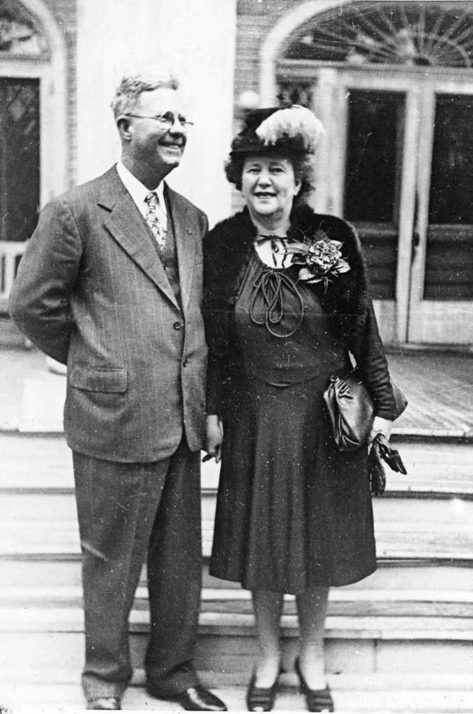 Guy D. Wood and Elma T. Wood at their boardinghouse in Riverside, fondly called “The Woodshed.”