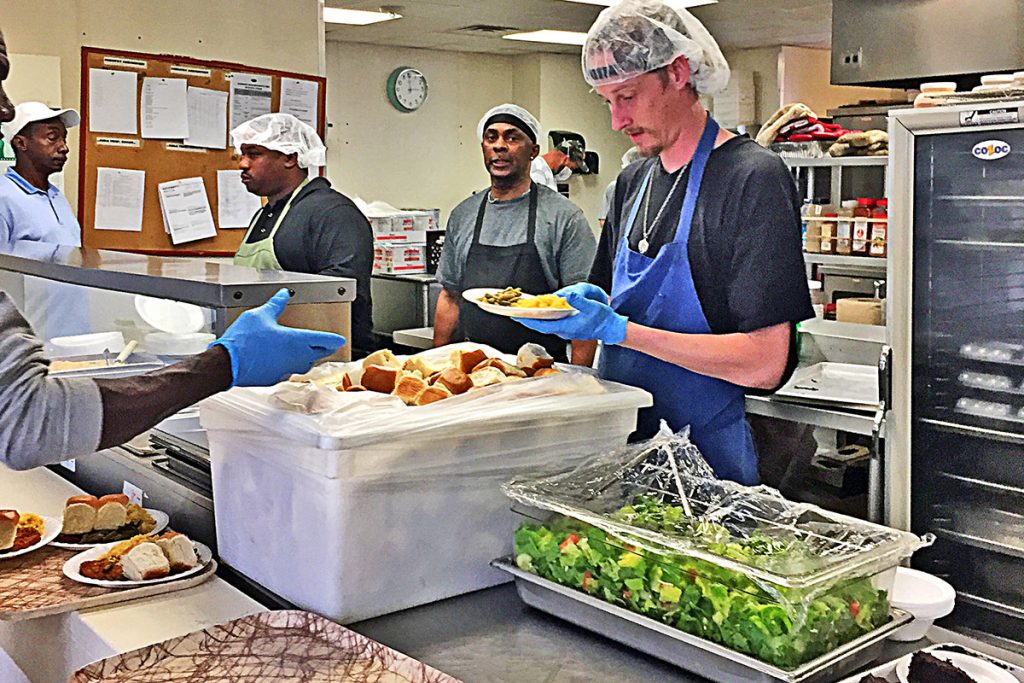 A dinner meal for outside guests of the City Rescue Mission starts at 4:30 p.m.