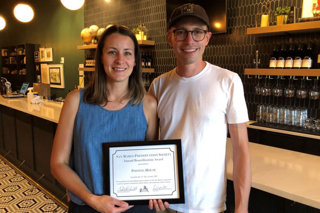 Community Beautification Award winners Jude and Stu Green of Posting House