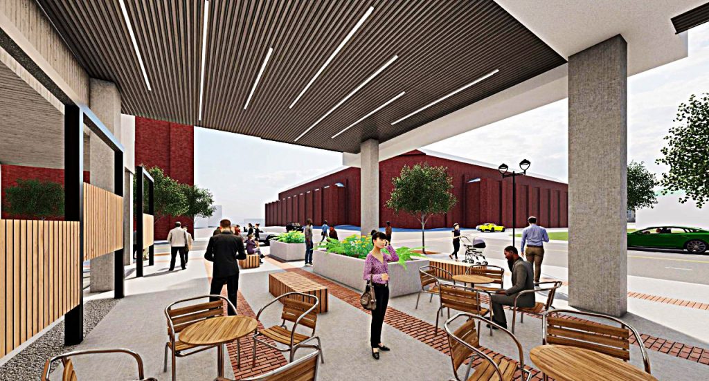 The development is to feature retail space at ground level and shade for pedestrians.