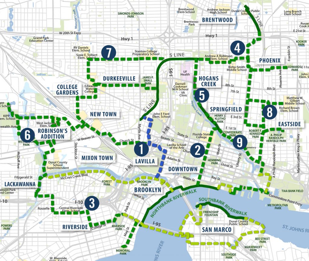 Map of the proposed Emerald Trail