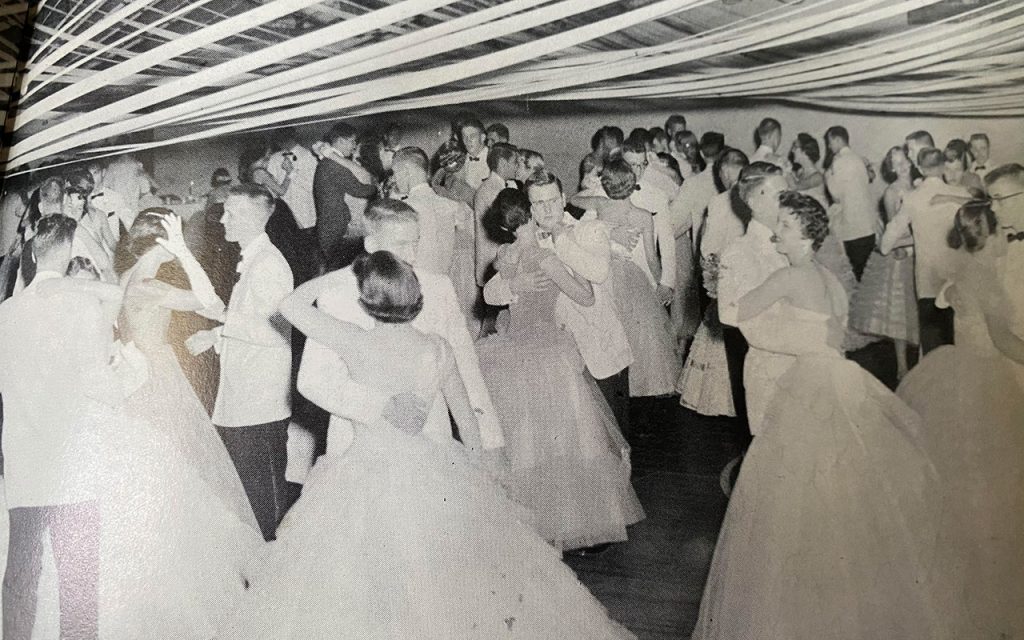 Students at a duPont High School gym dance – 1957-58