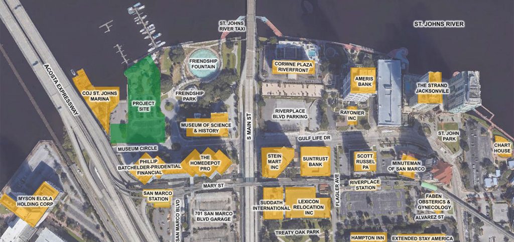 Updated renderings of the East facing façade, the direction facing St. Johns River Park and the Friendship Fountain was a large question mark for DDRB board members. Related Group team members went back to the drawing board and provided relief [or façade projections, versus flat fronted] along this portion of the development along with other measures - to the pleasure of the voting board – and subsequent approval.