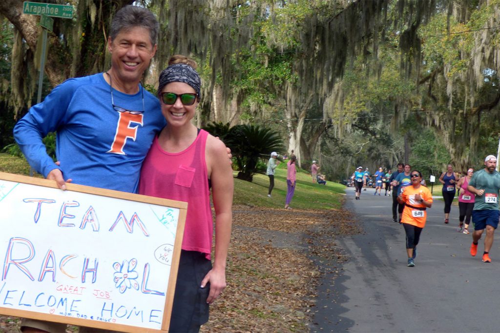 Tim Bush of Ortega Forrest with his daughter Rachel Bush a runner