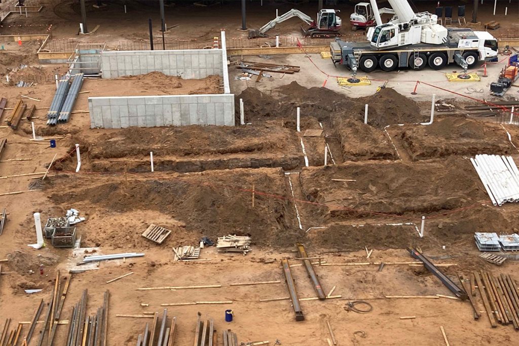 Construction is moving along at a clip at the site of the new JEA Headquarters. The new, 135,000-square-foot-building will have a Pearl Street address.