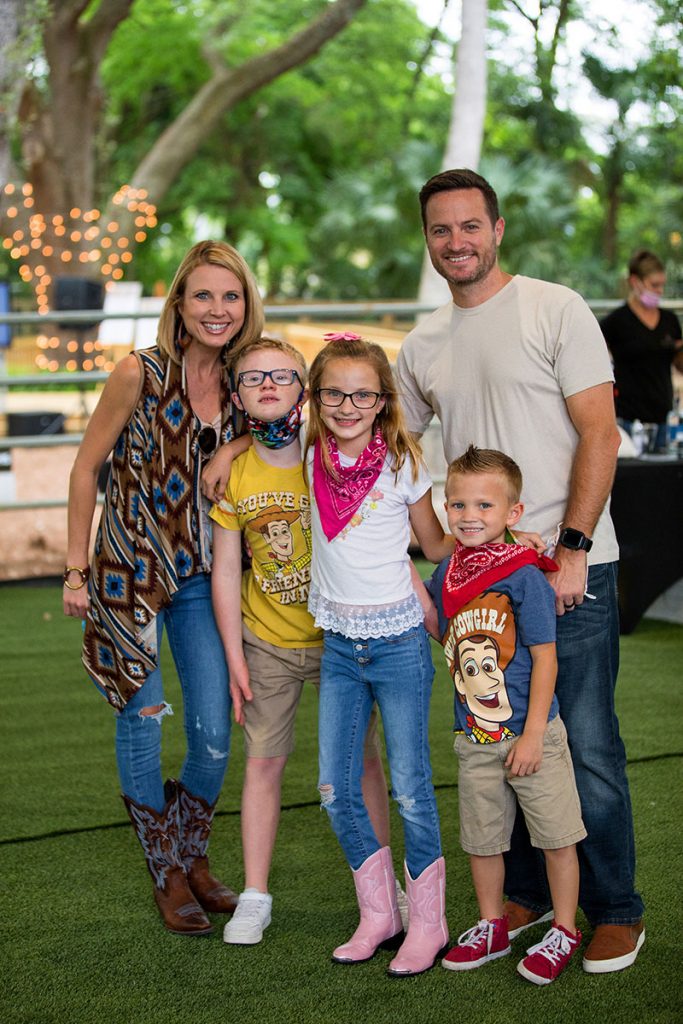 The Veres family enjoying MOO-vie on the Farm Family Night.