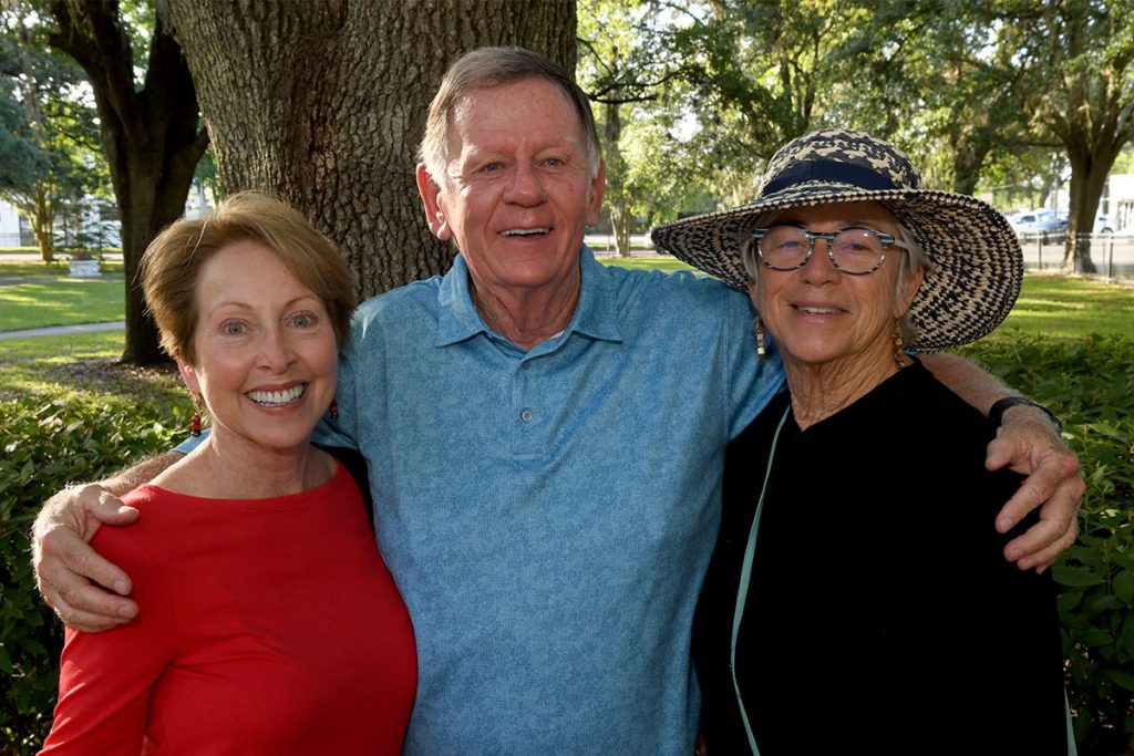 Award winners Janet Wylie and Frank Wise with Mimi Pearce